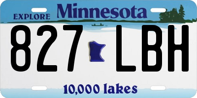 MN license plate 827LBH