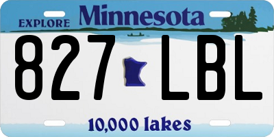 MN license plate 827LBL