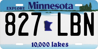 MN license plate 827LBN