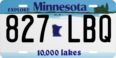 MN license plate 827LBQ