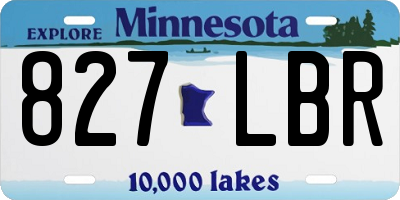 MN license plate 827LBR