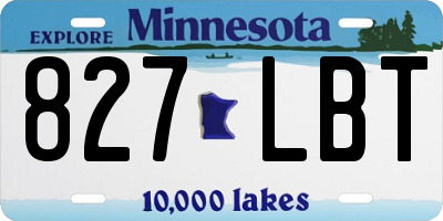 MN license plate 827LBT