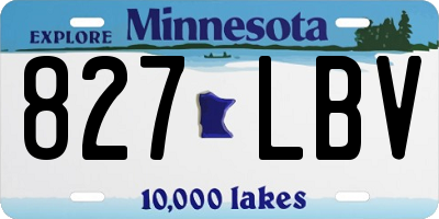 MN license plate 827LBV