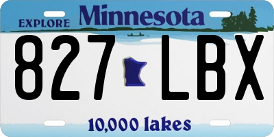 MN license plate 827LBX