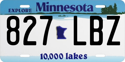 MN license plate 827LBZ