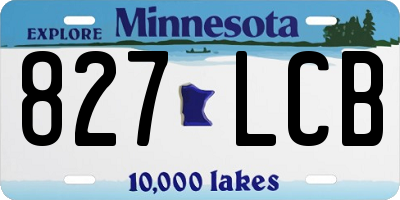 MN license plate 827LCB