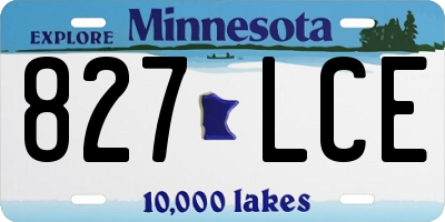 MN license plate 827LCE