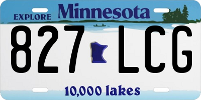 MN license plate 827LCG