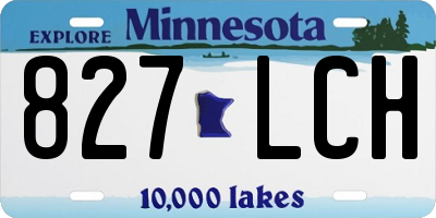 MN license plate 827LCH