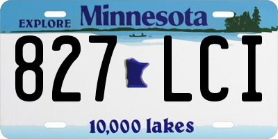 MN license plate 827LCI