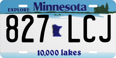 MN license plate 827LCJ