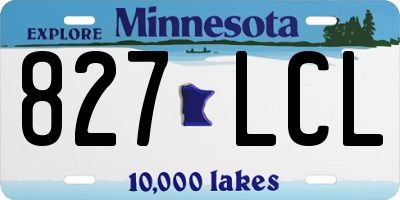 MN license plate 827LCL