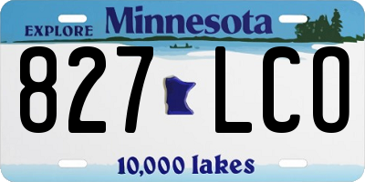 MN license plate 827LCO