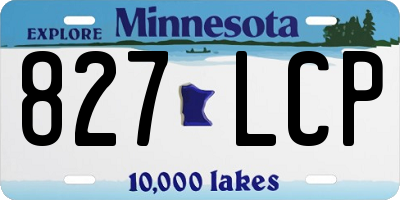 MN license plate 827LCP