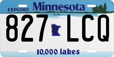 MN license plate 827LCQ