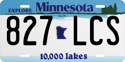 MN license plate 827LCS