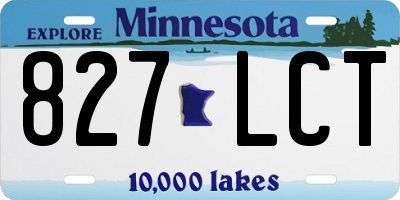 MN license plate 827LCT