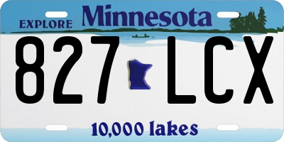 MN license plate 827LCX