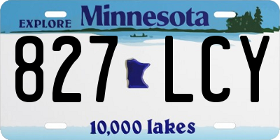 MN license plate 827LCY
