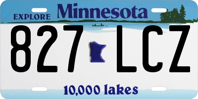 MN license plate 827LCZ