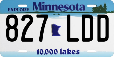 MN license plate 827LDD