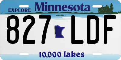 MN license plate 827LDF
