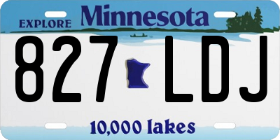 MN license plate 827LDJ