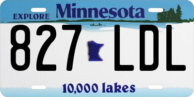 MN license plate 827LDL