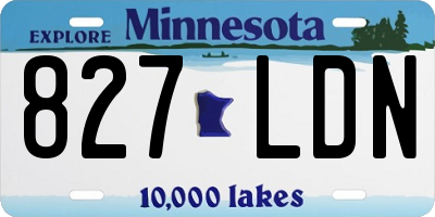 MN license plate 827LDN