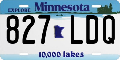 MN license plate 827LDQ