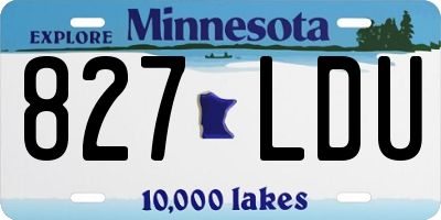 MN license plate 827LDU