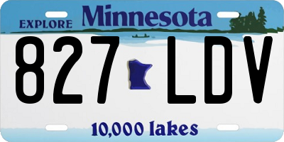MN license plate 827LDV