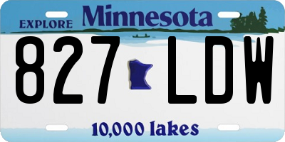 MN license plate 827LDW