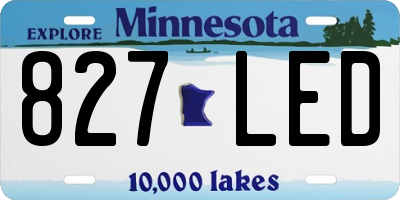 MN license plate 827LED