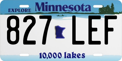 MN license plate 827LEF