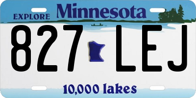 MN license plate 827LEJ