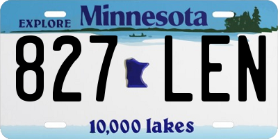 MN license plate 827LEN