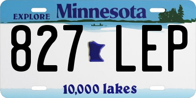 MN license plate 827LEP
