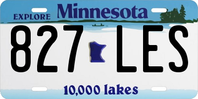 MN license plate 827LES