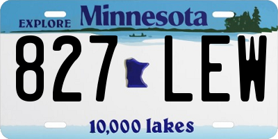 MN license plate 827LEW