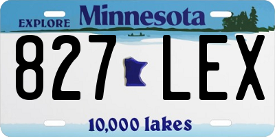 MN license plate 827LEX