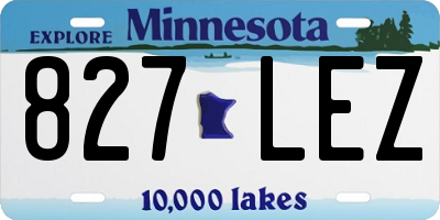 MN license plate 827LEZ