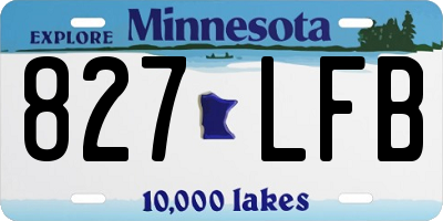 MN license plate 827LFB