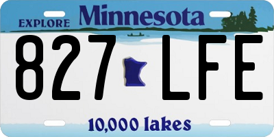 MN license plate 827LFE