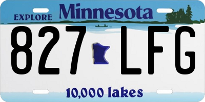 MN license plate 827LFG