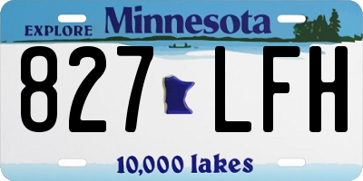 MN license plate 827LFH