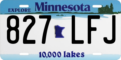MN license plate 827LFJ