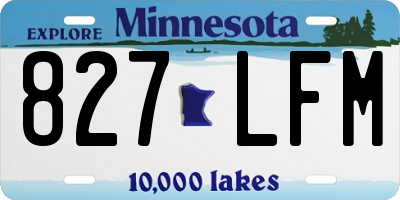 MN license plate 827LFM