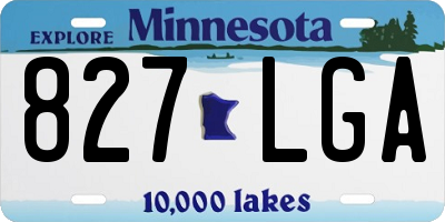 MN license plate 827LGA
