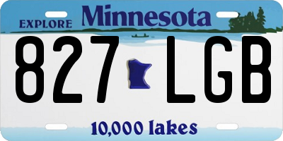 MN license plate 827LGB